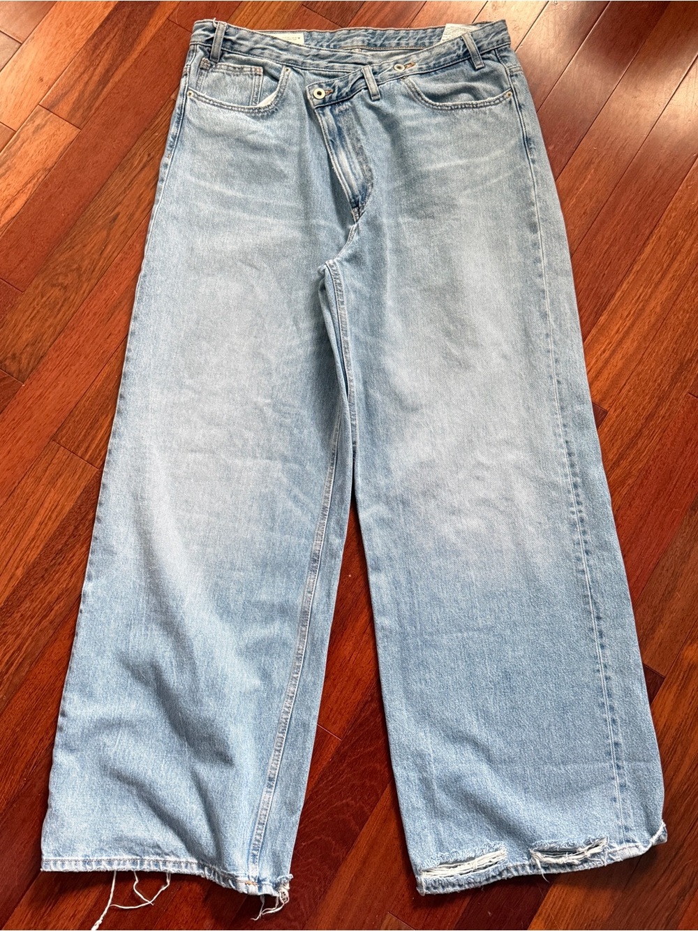Zara Light Blue Wide Leg Flared Jeans